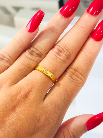 Glamon Name Engraved Customized Ring For Girlfriend Gift High Quality -GOLD