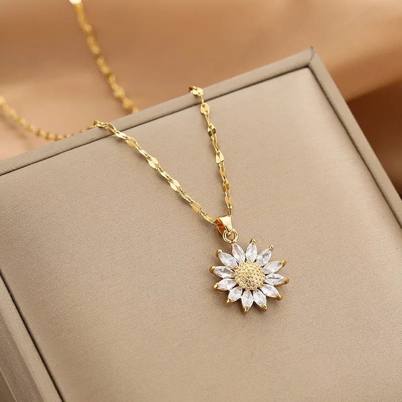 Sunflower necklace for girls