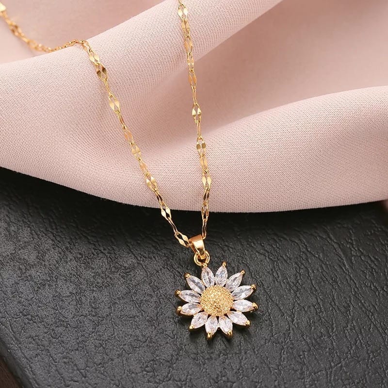 Sunflower necklace for girls