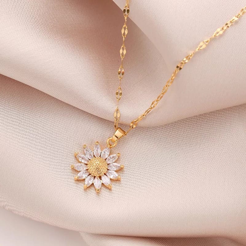 Sunflower necklace for girls