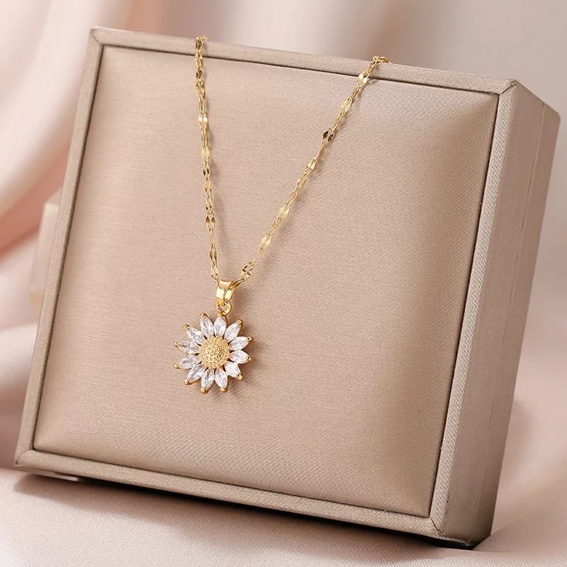 Sunflower necklace for girls