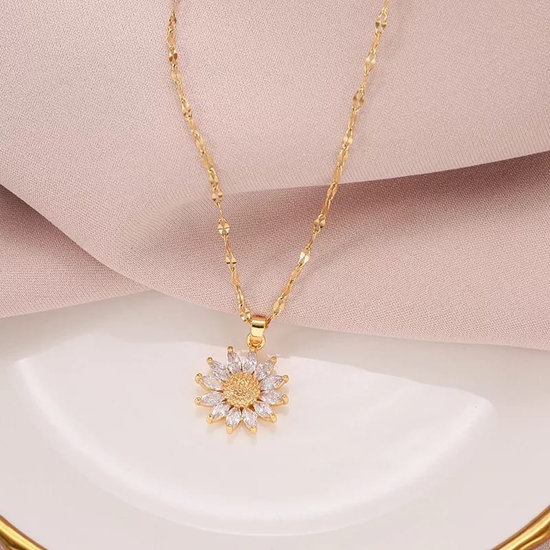Sunflower necklace for girls