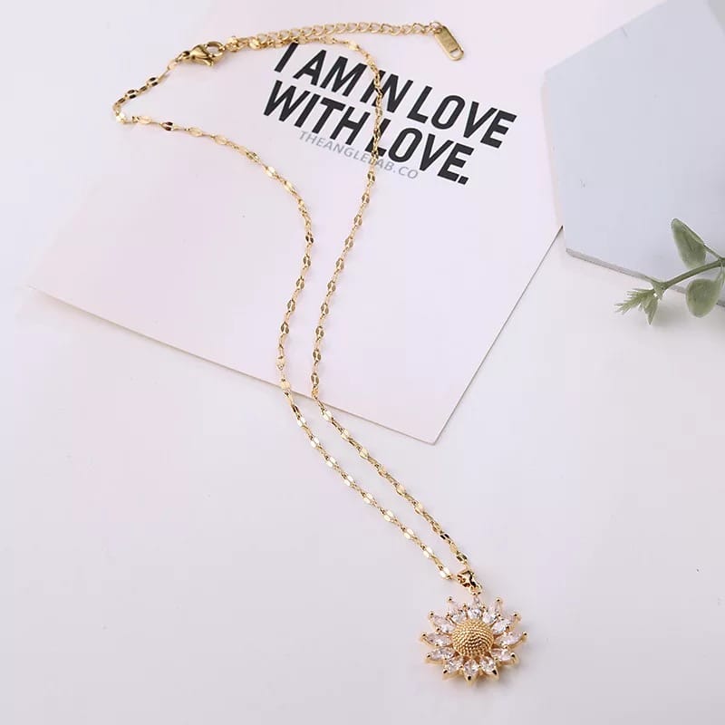Sunflower necklace for girls