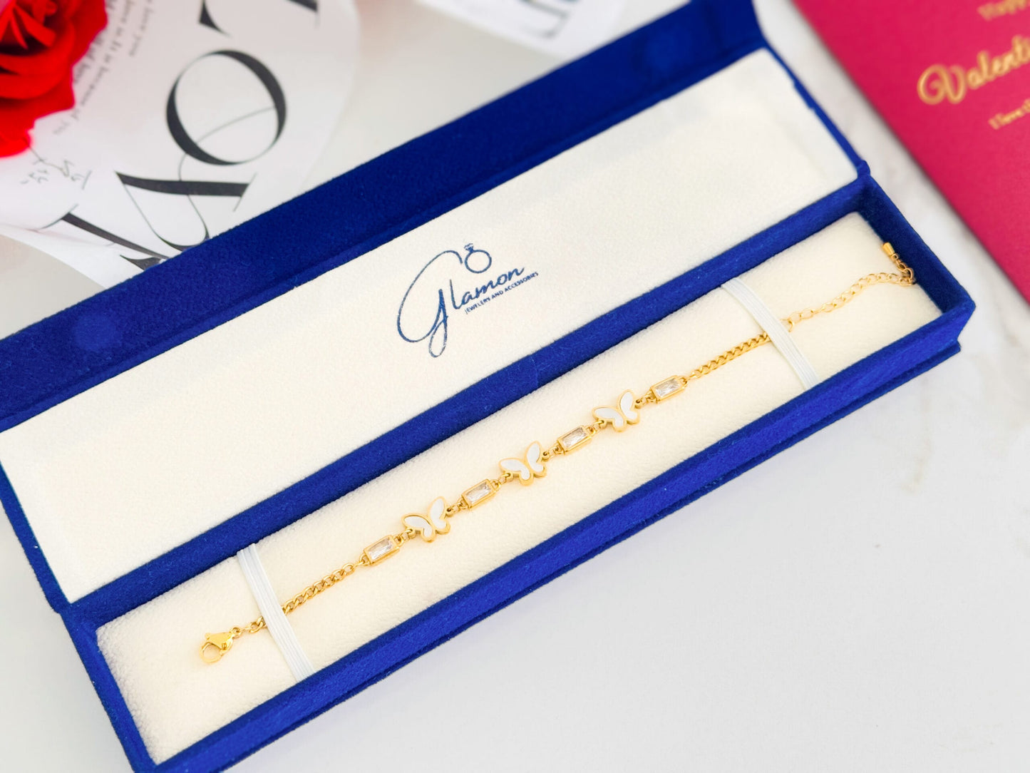 Glamon Golden Butterfly Bracelet Gift For Girls - Waterproof - High Quality