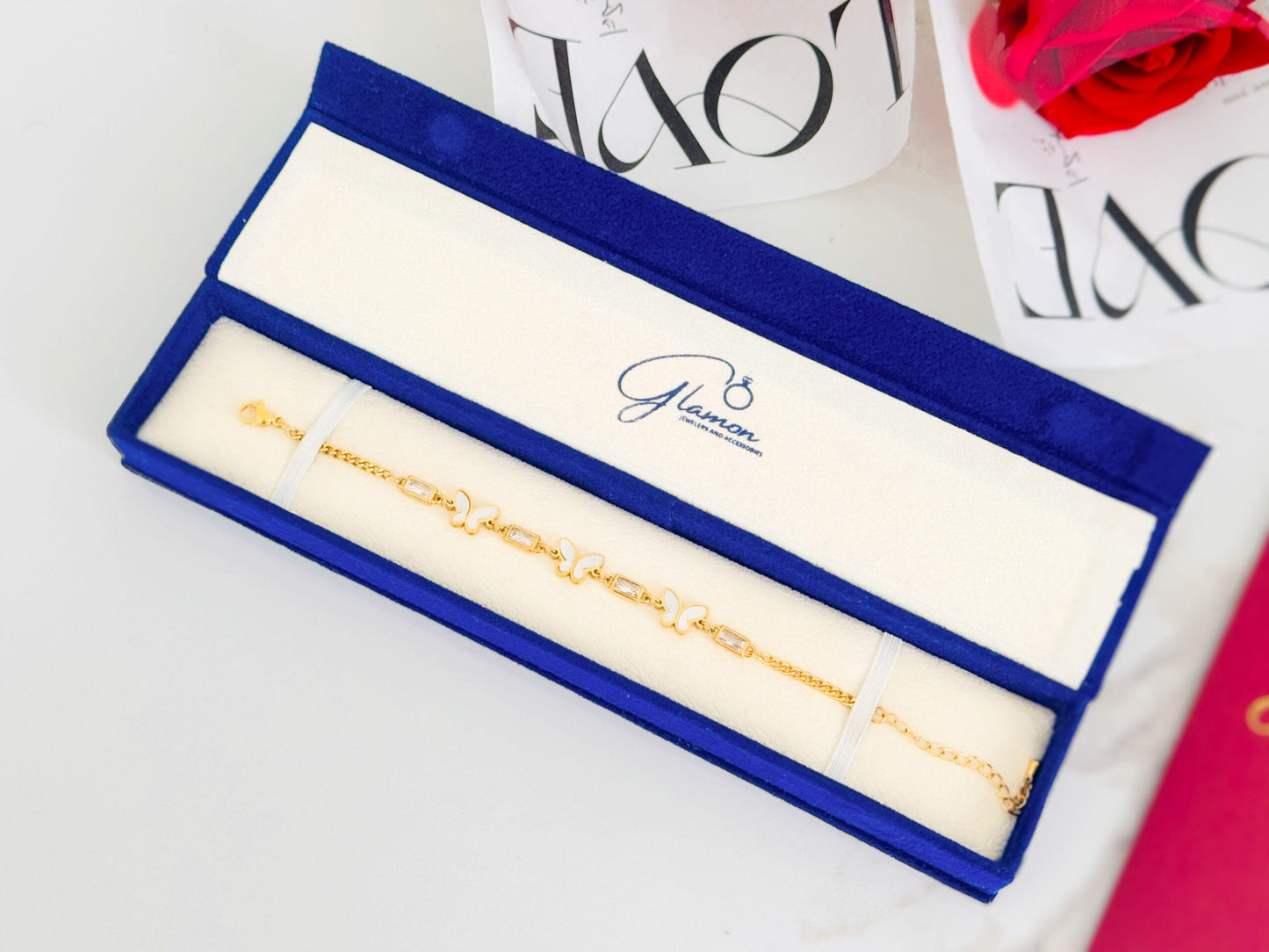 Glamon Golden Butterfly Bracelet Gift For Girls - Waterproof - High Quality