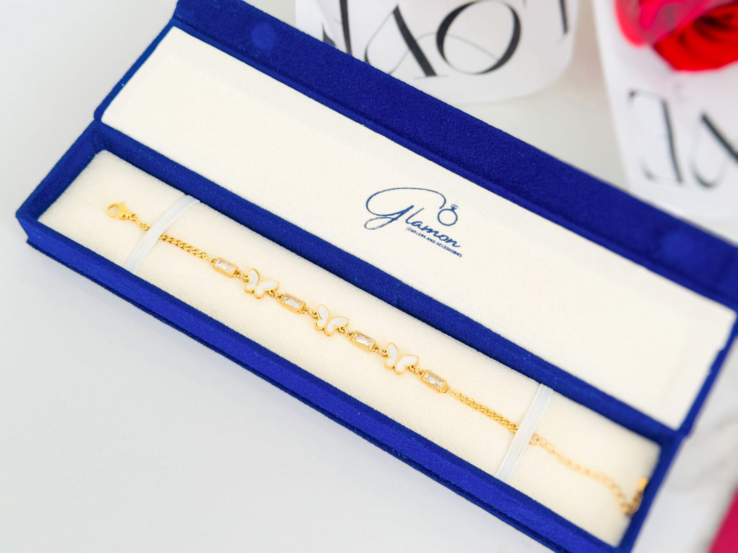 Glamon Golden Butterfly Bracelet Gift For Girls - Waterproof - High Quality