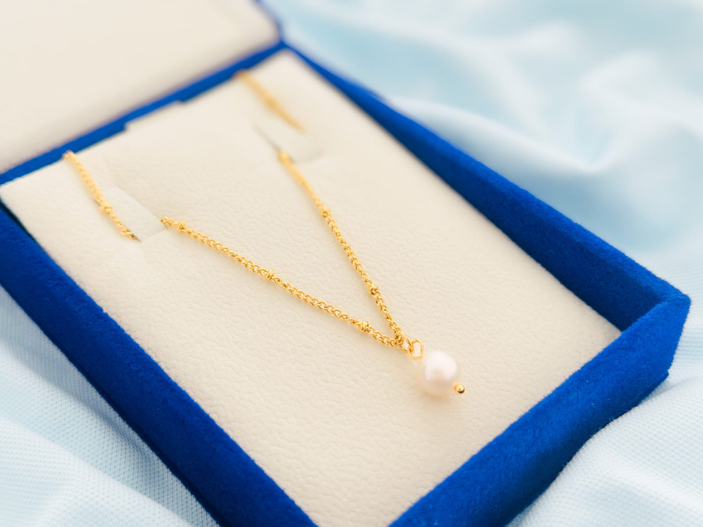 Glamon River Glow Nature Pearl Necklace For Girls - Waterproof -Perfect Gift-High Quality