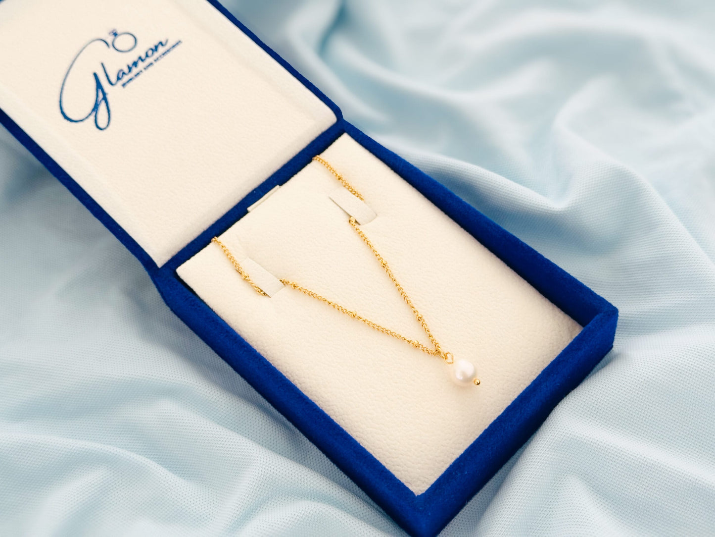 Glamon River Glow Nature Pearl Necklace For Girls - Waterproof -Perfect Gift-High Quality