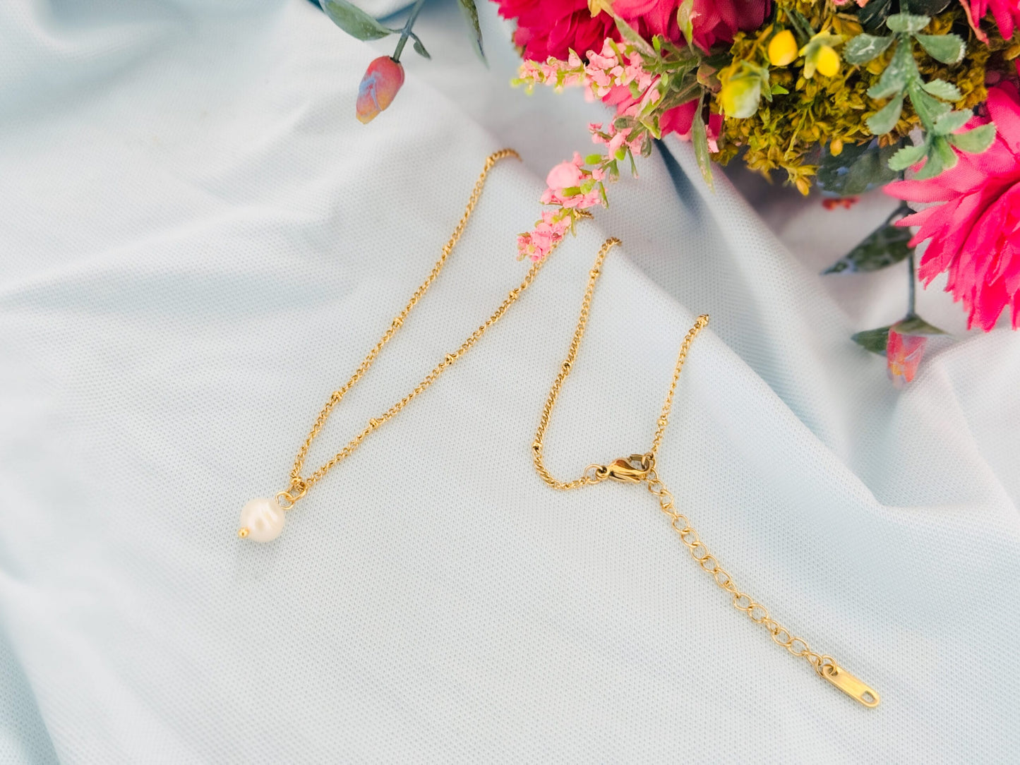 Glamon River Glow Nature Pearl Necklace For Girls - Waterproof -Perfect Gift-High Quality