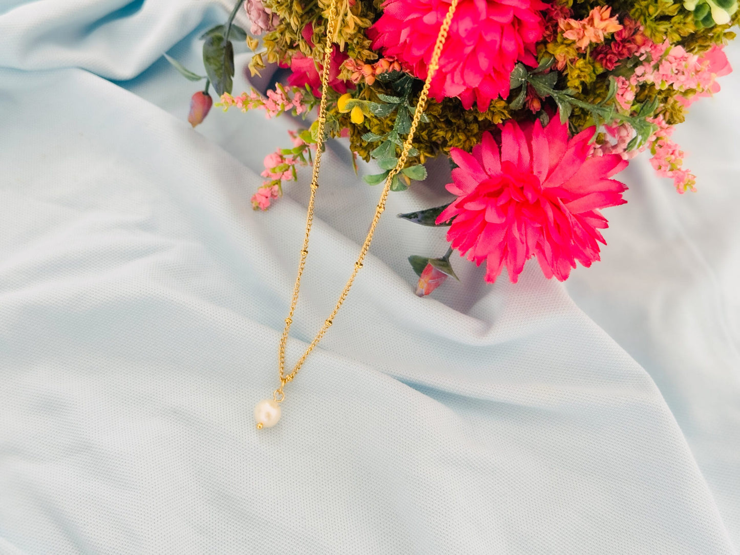 Glamon River Glow Nature Pearl Necklace For Girls - Waterproof -Perfect Gift-High Quality