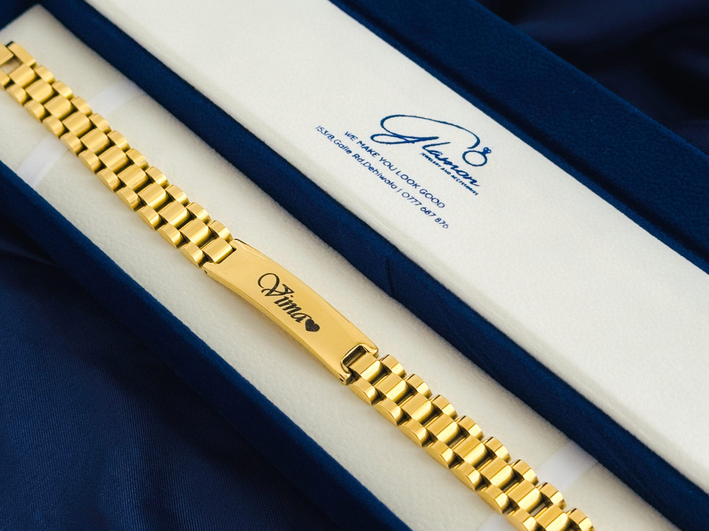 Glamon Name Bracelet For Men -GOLD