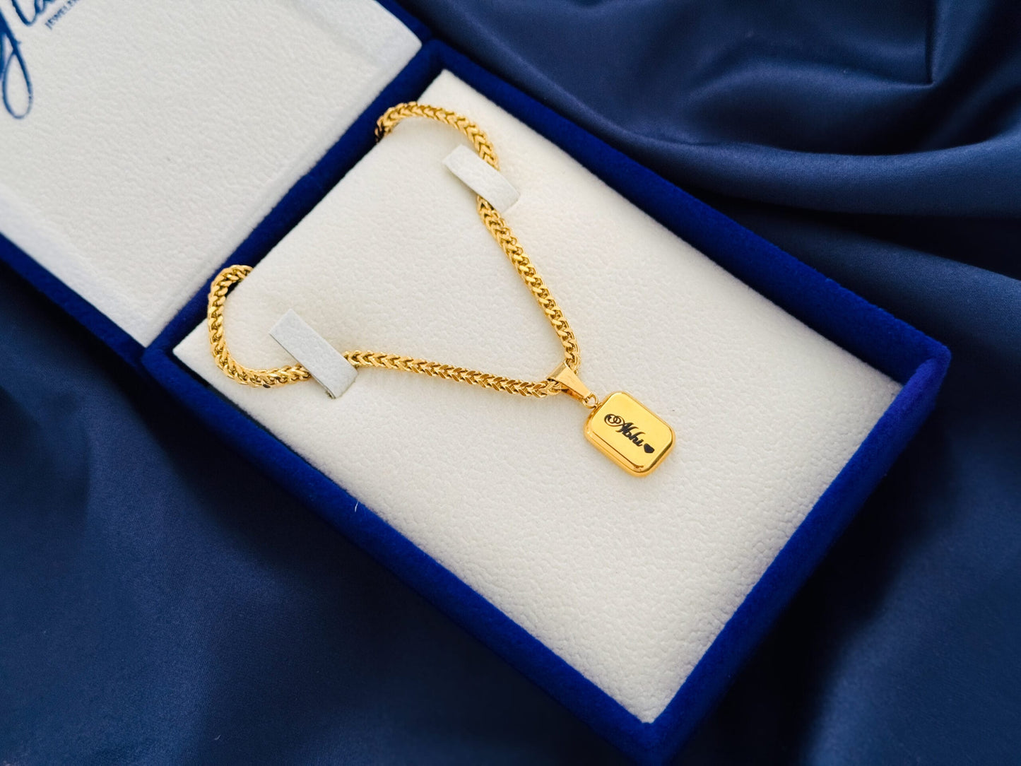 Glamon Name Pendant With Franco Chain Gold Coated High Quality Waterproof Necklace Jewelery Gift