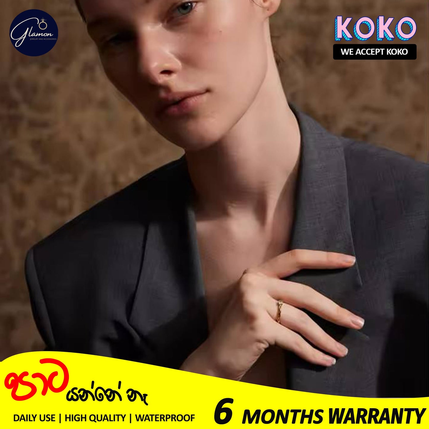 Glamon Golden Grace Ring - High Quality Gold Coated Girls Ring Gift