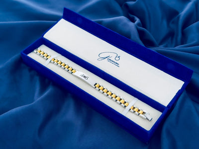 Glamon Customized Name Bracelet For Men - Two Tone Color-With Box
