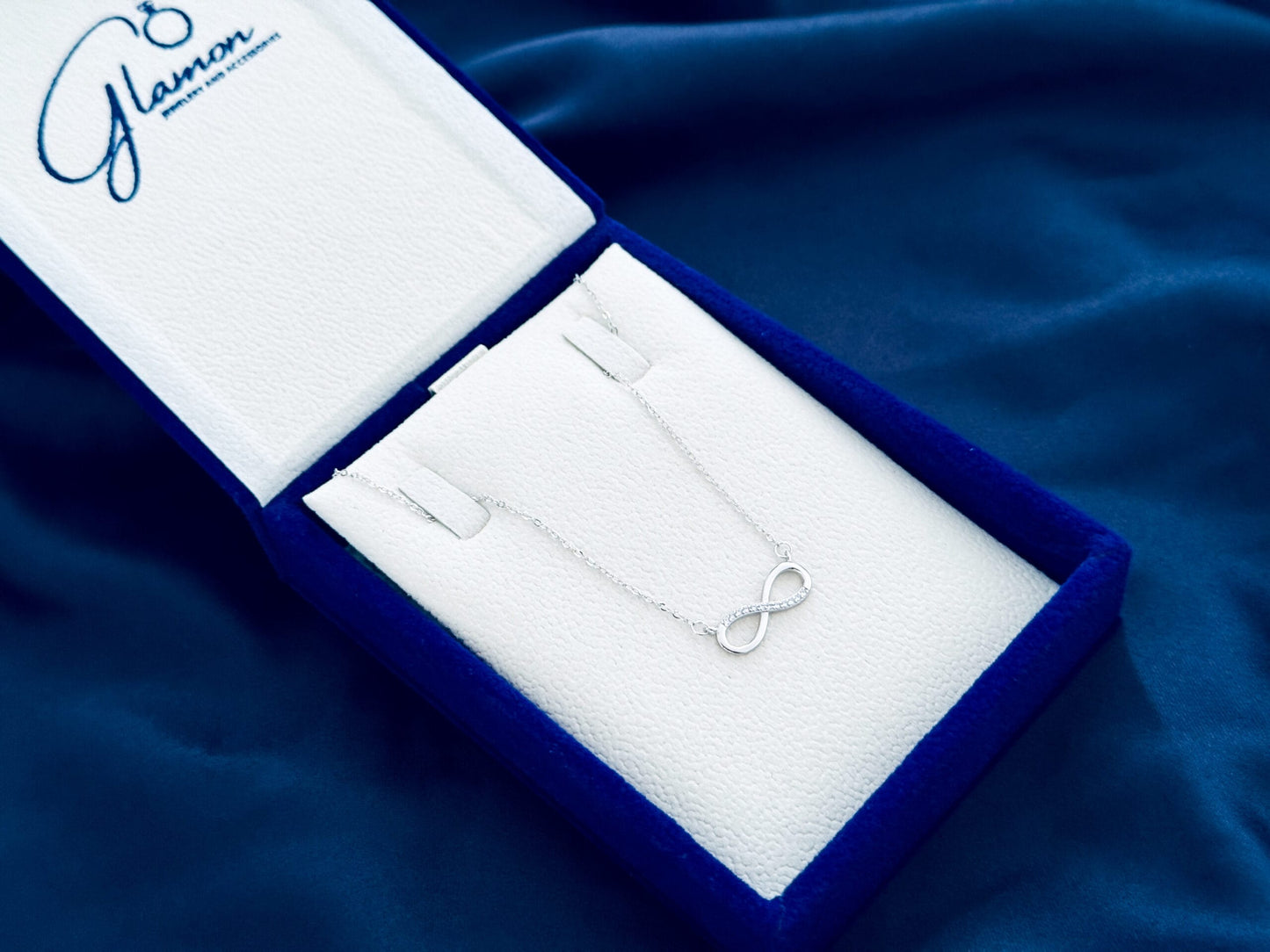 925 Pure Silver Infinity Design Necklace With Sparkling Zircons Timeless Elegance and Symbol of Eternal Love Necklace For Girls Gift