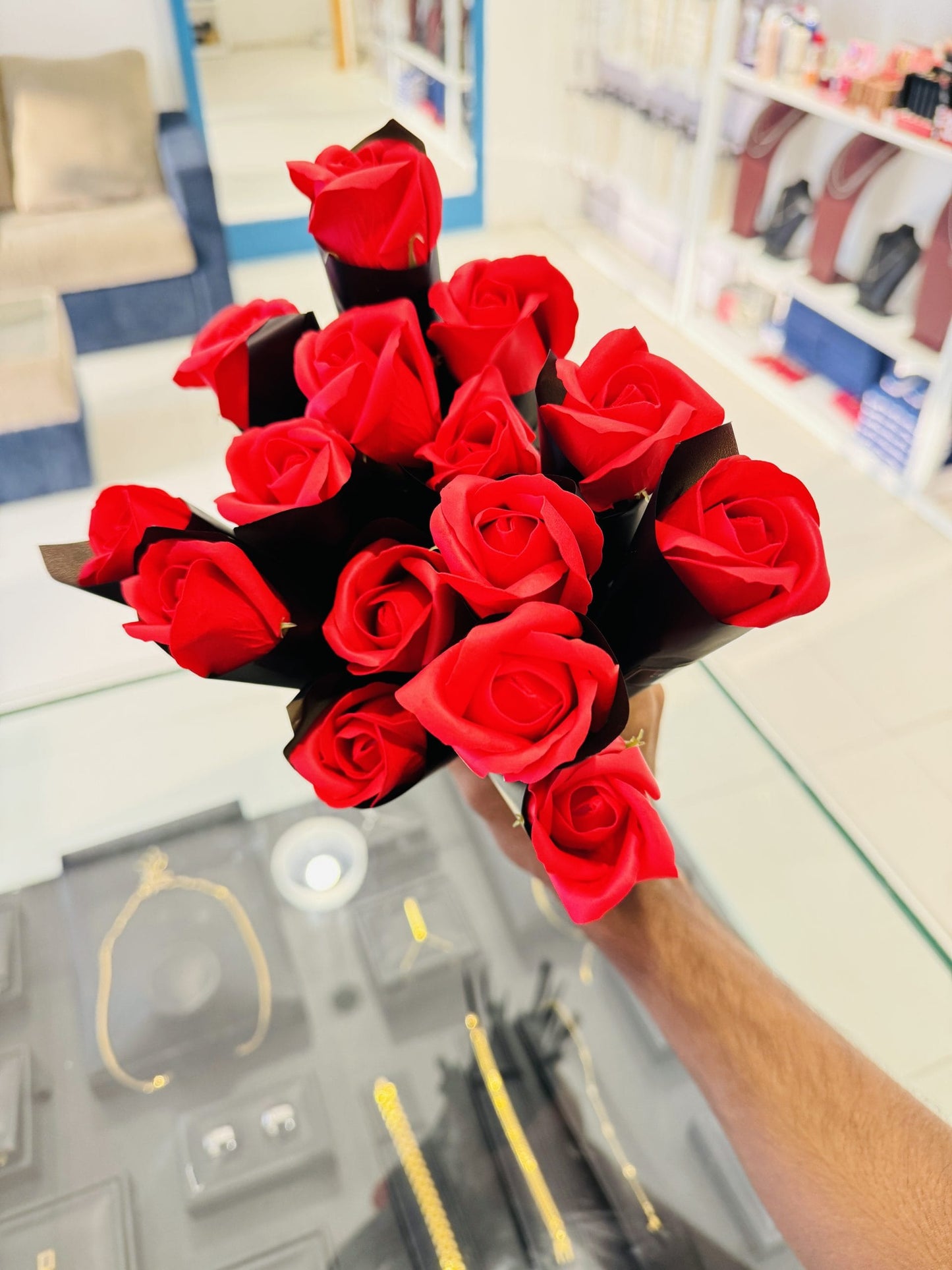 Roses Soap Flowers 1 piece Romantic Valentines Mother's Day Gift Wedding Bouquet Home Decorations Artificial Fake Flowers