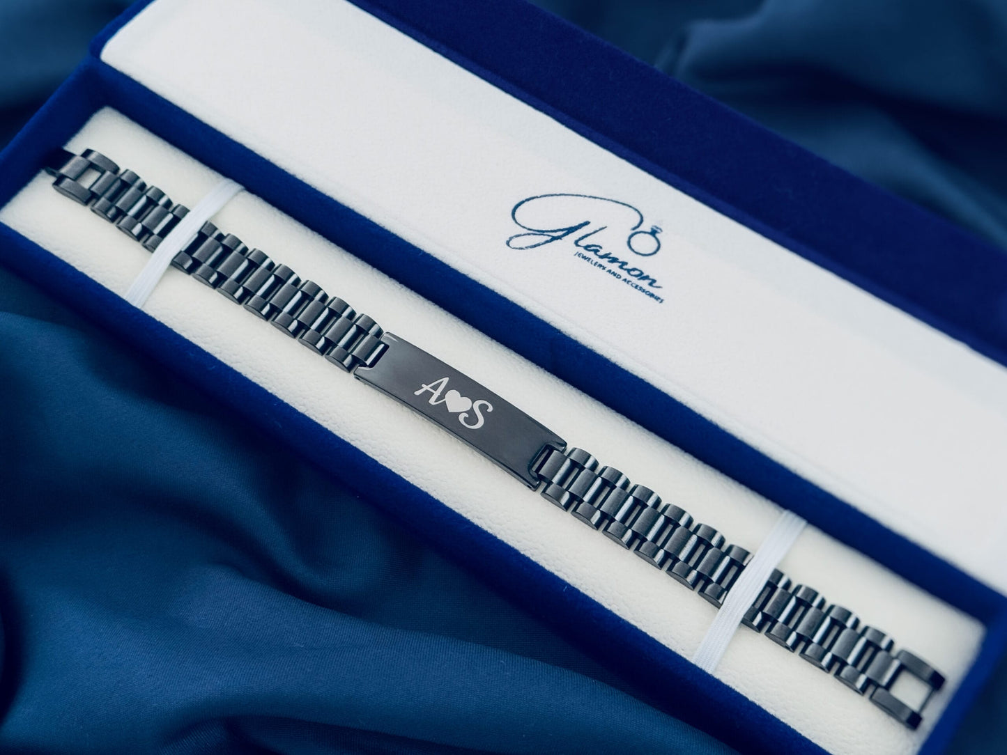 Glamon Customized Name Bracelet For Men- BLACK