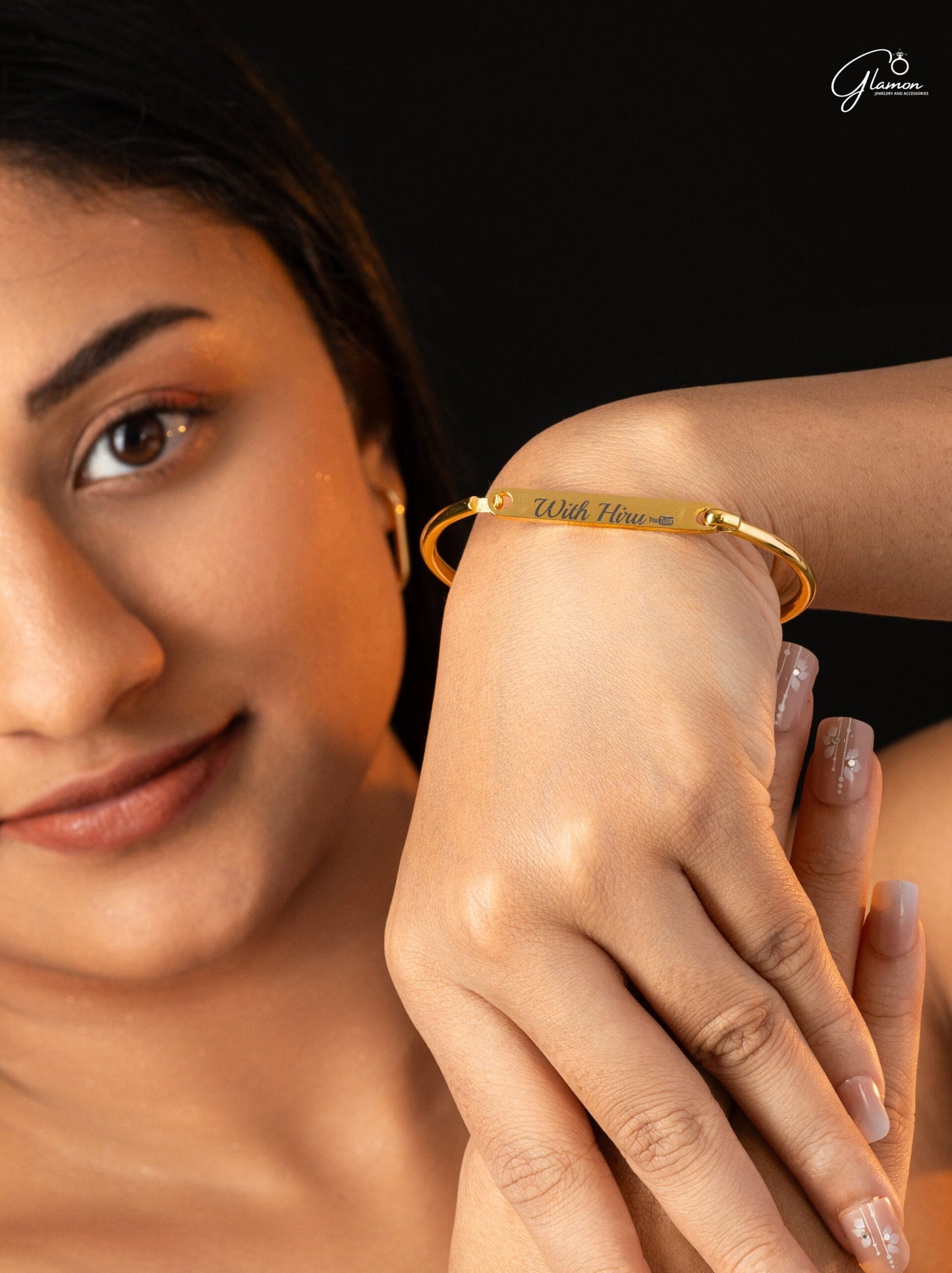 Customized Name Engraved Bangle Bracelet For Girls - Gold Coated High Quality