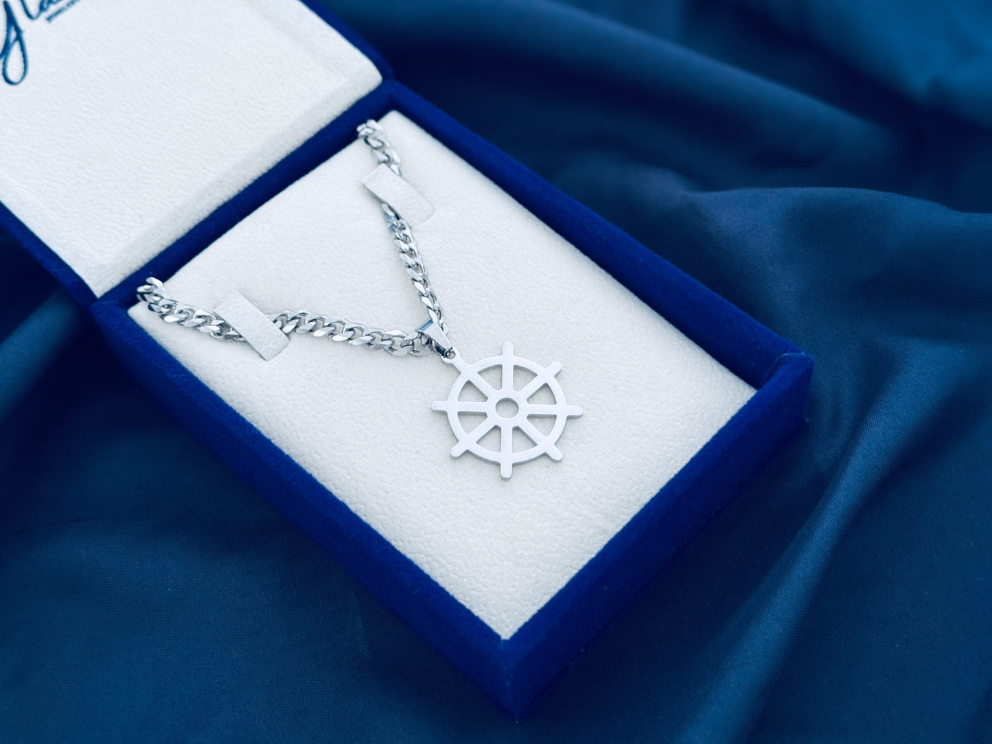 Glamon Darma Chakra Pendant With Cuban Link Chain Necklace For Men - High Quality