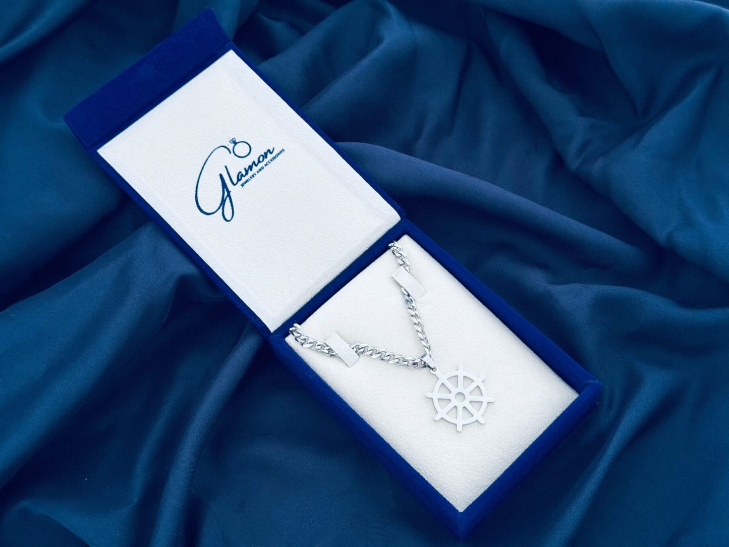Glamon Darma Chakra Pendant With Cuban Link Chain Necklace For Men - High Quality