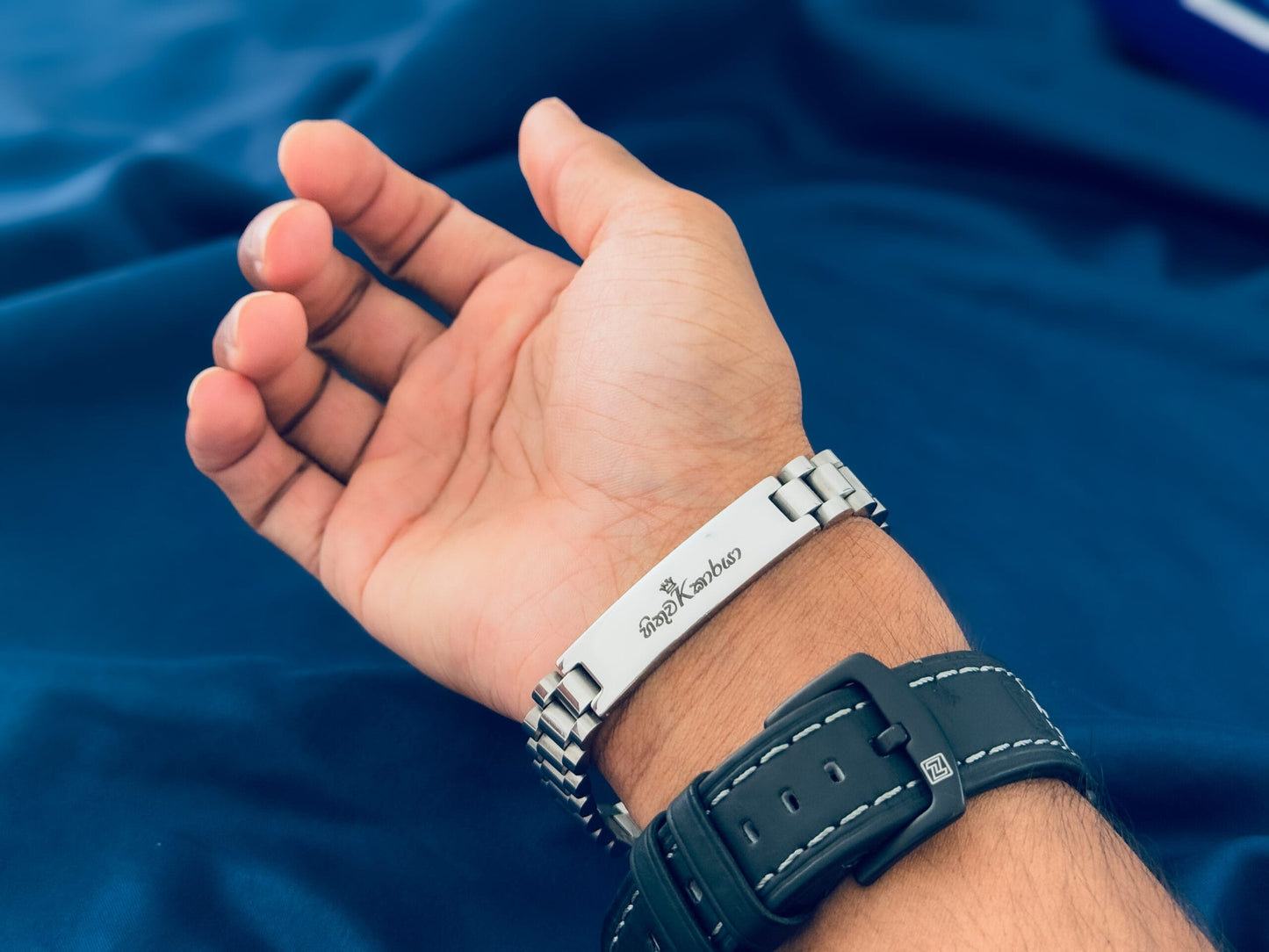 Sinhala Letters Customized Name Bracelet For Men - SILVER - High Quality Waterproof Jewellery Valentine Birthday Gift Boys