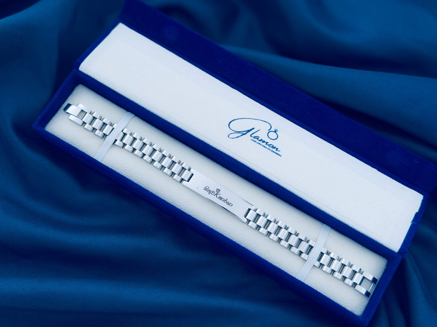 Sinhala Letters Customized Name Bracelet For Men - SILVER - High Quality Waterproof Jewellery Valentine Birthday Gift Boys