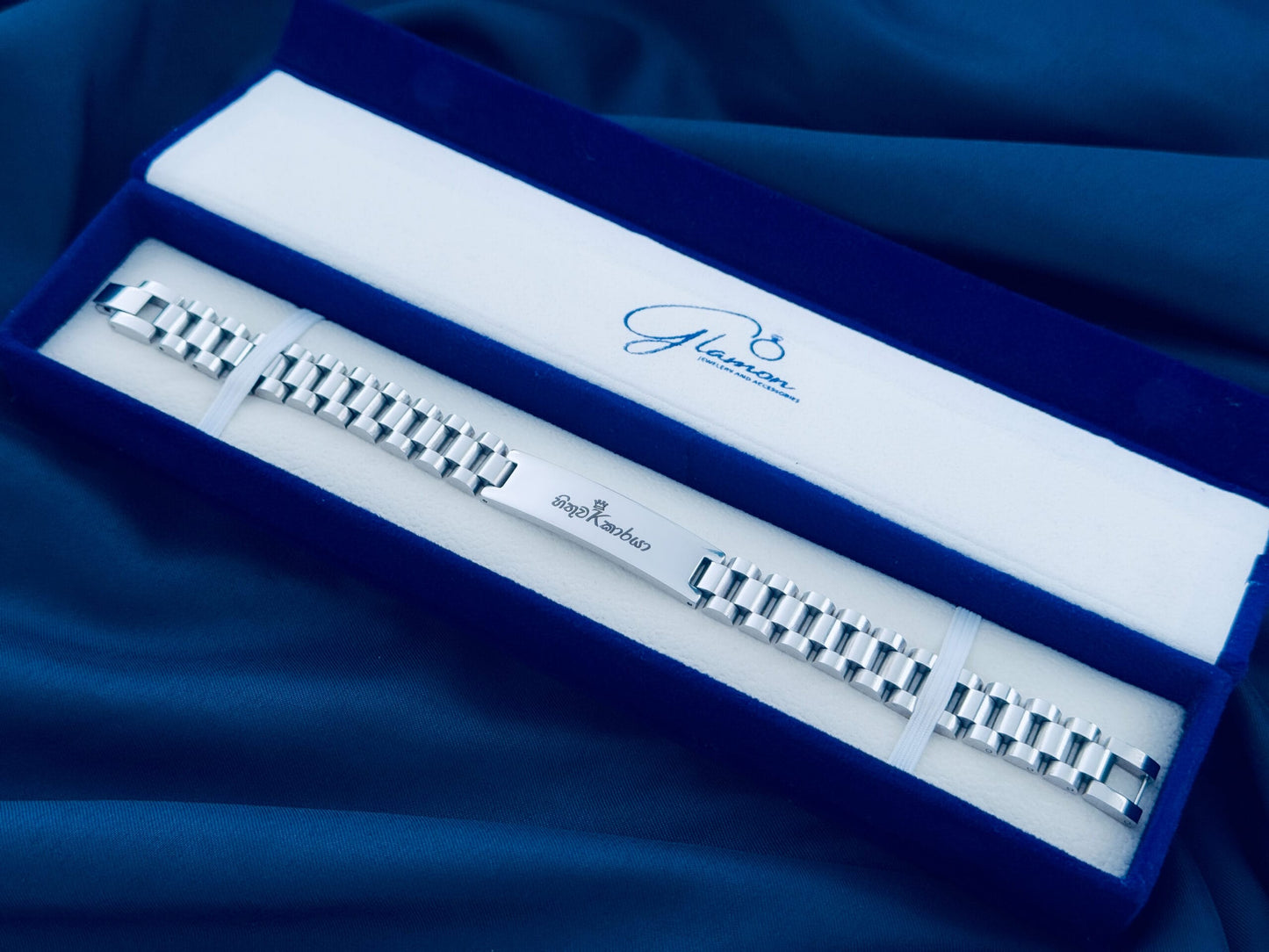 Sinhala Letters Customized Name Bracelet For Men - SILVER - High Quality Waterproof Jewellery Valentine Birthday Gift Boys