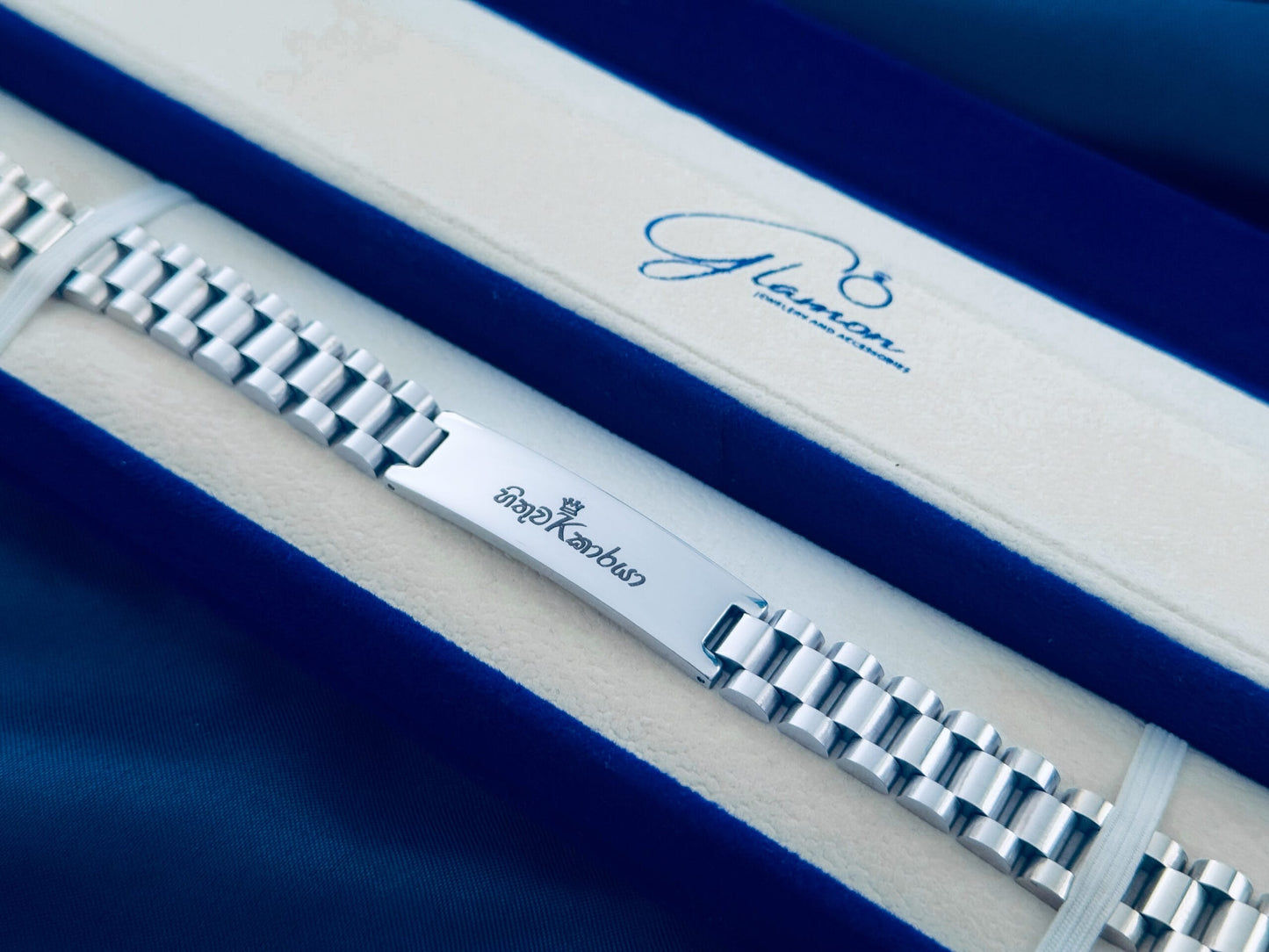 Sinhala Letters Customized Name Bracelet For Men - SILVER - High Quality Waterproof Jewellery Valentine Birthday Gift Boys
