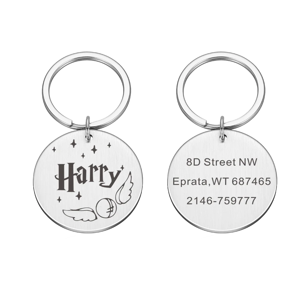 Personalized Pet Cat Dog ID Tag pendant Custom Engraved pet name tag Stainless Steel Name Products