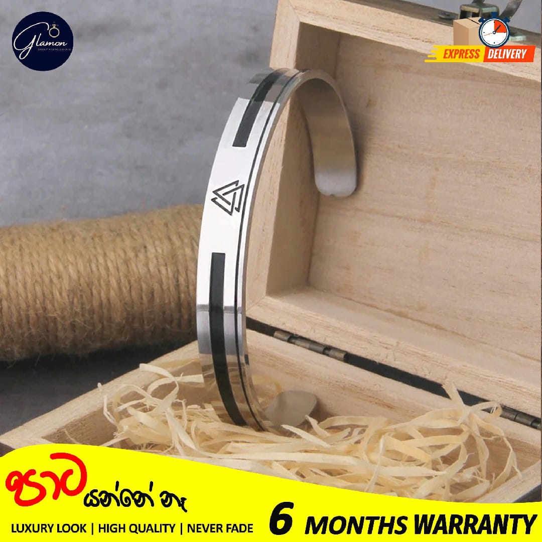 Mens Bangle Vikings Logo Cuff Silver Bracelet For Men 316L Stainless Steel Oval Shape Bangle For Boys Adjustable Mens Bracelet