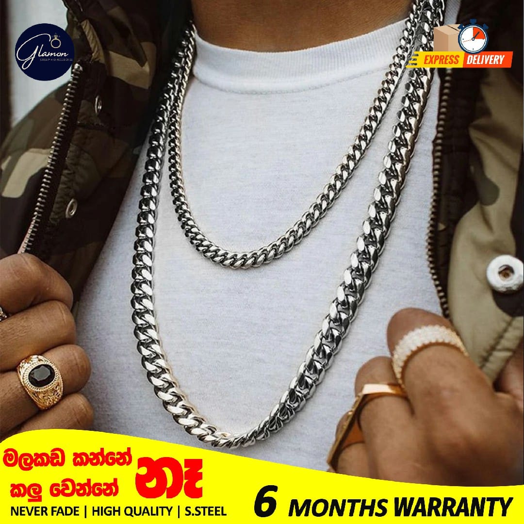 Stainless Steel Cuban Link Necklace For Men Women High Quality Waterproof Necklace