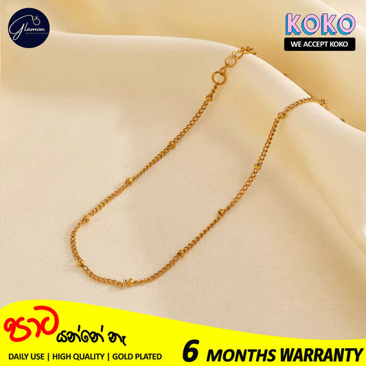 Glamon Radient Dots Anklet High Quality Gold Plated Stainless Steel Ankle Bracelet For Girls Summer Beach Foot Charm Jewellery