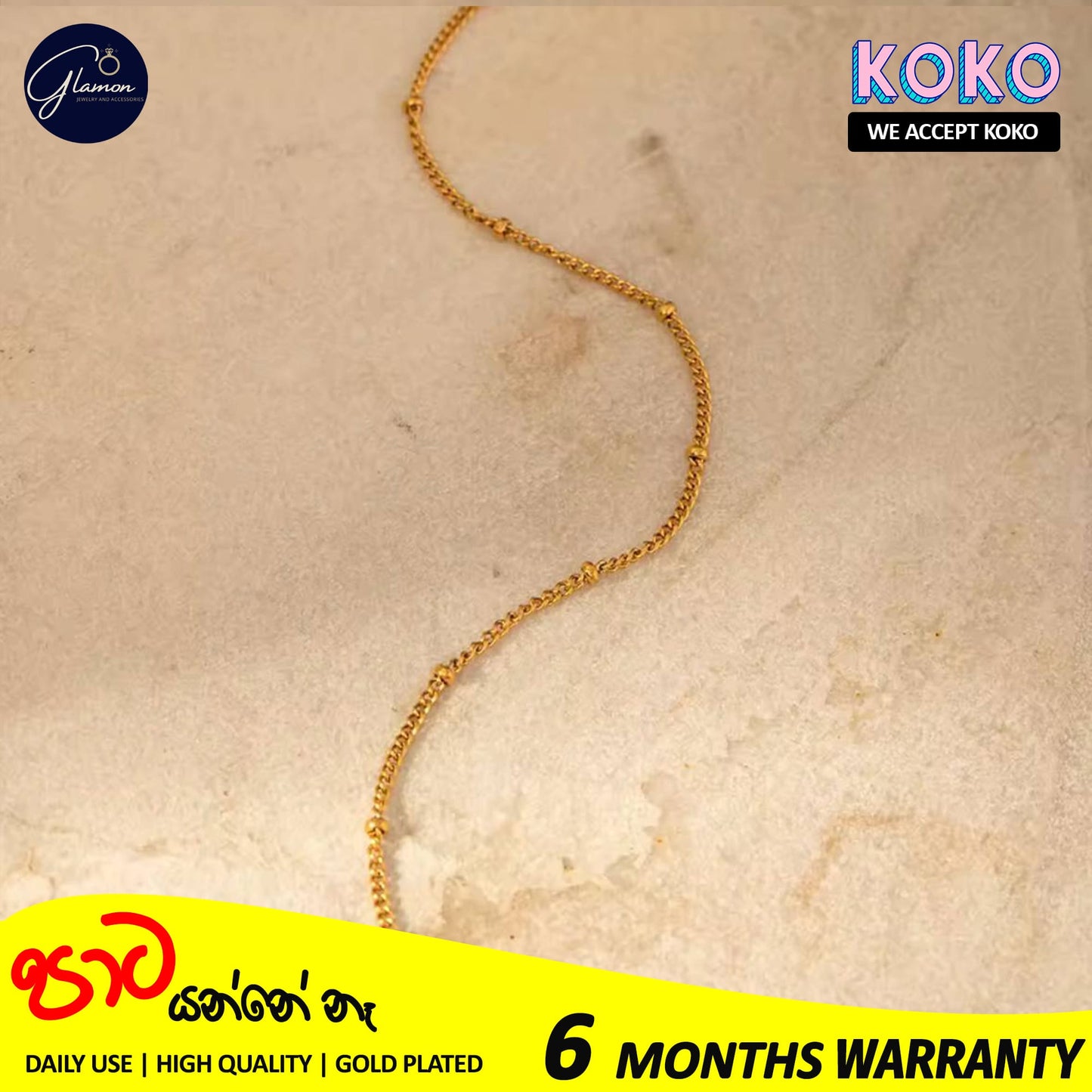 Glamon Radient Dots Anklet High Quality Gold Plated Stainless Steel Ankle Bracelet For Girls Summer Beach Foot Charm Jewellery