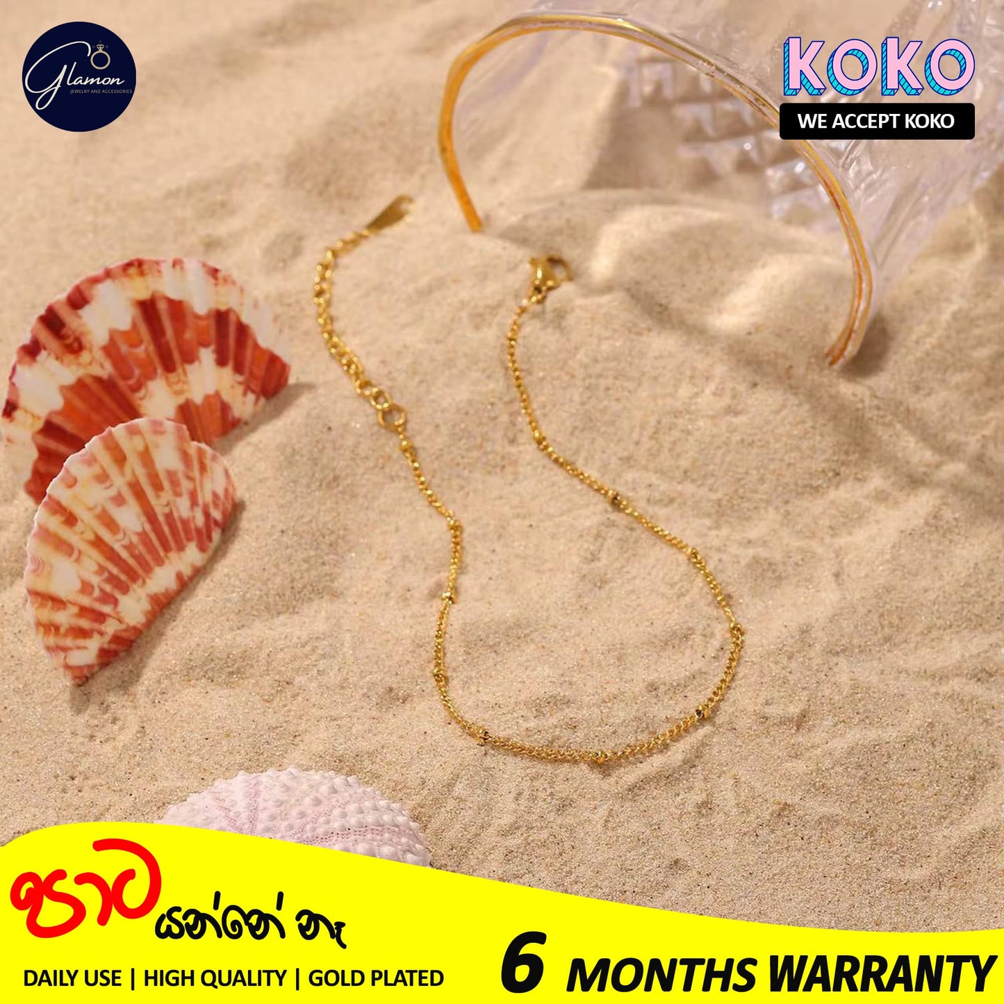 Glamon Radient Dots Anklet High Quality Gold Plated Stainless Steel Ankle Bracelet For Girls Summer Beach Foot Charm Jewellery