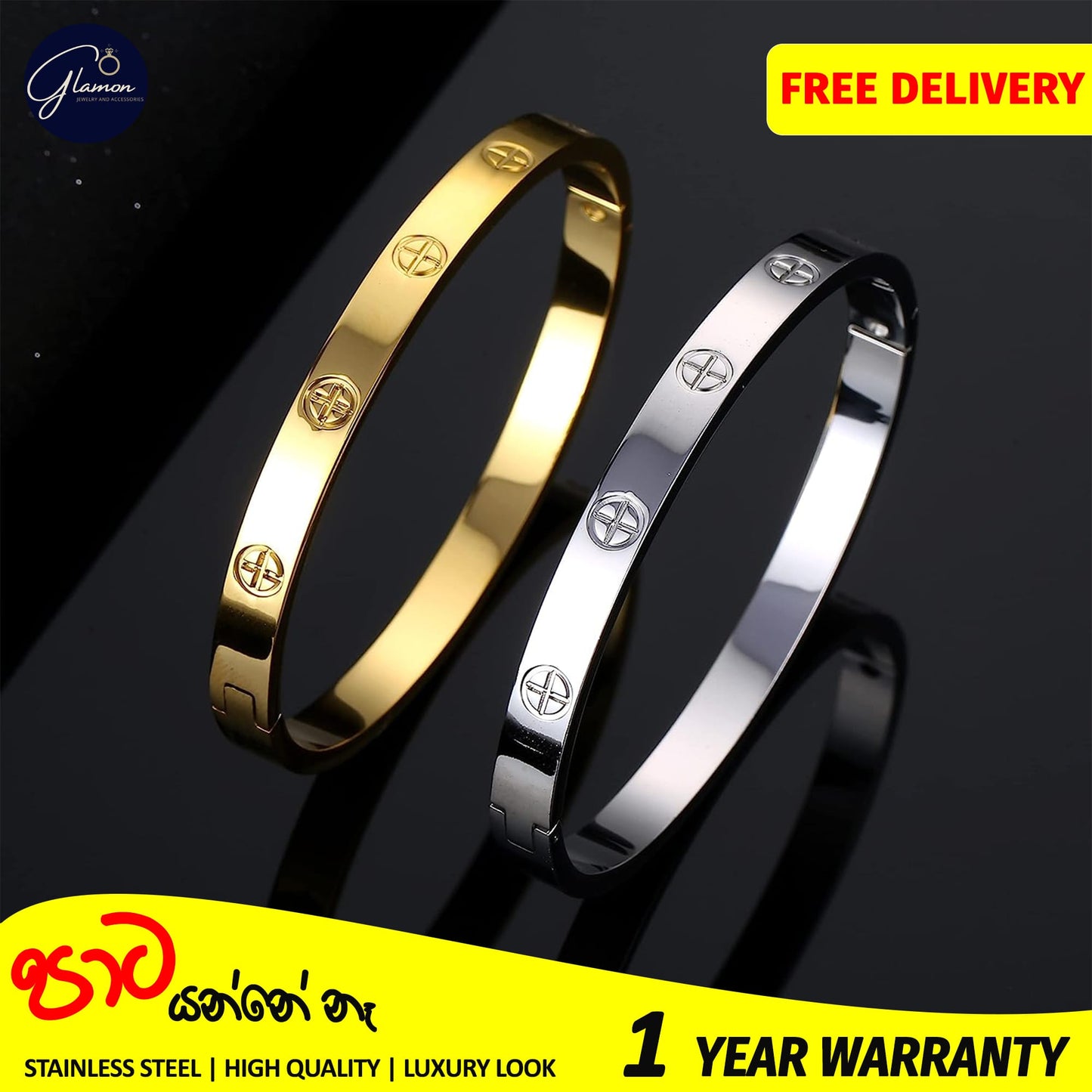 Glamon Cartier Bangle For Women Men Bracelets High Quality 316L Stainless Steel Silver Bracelet For Girls Luxury Jewellery