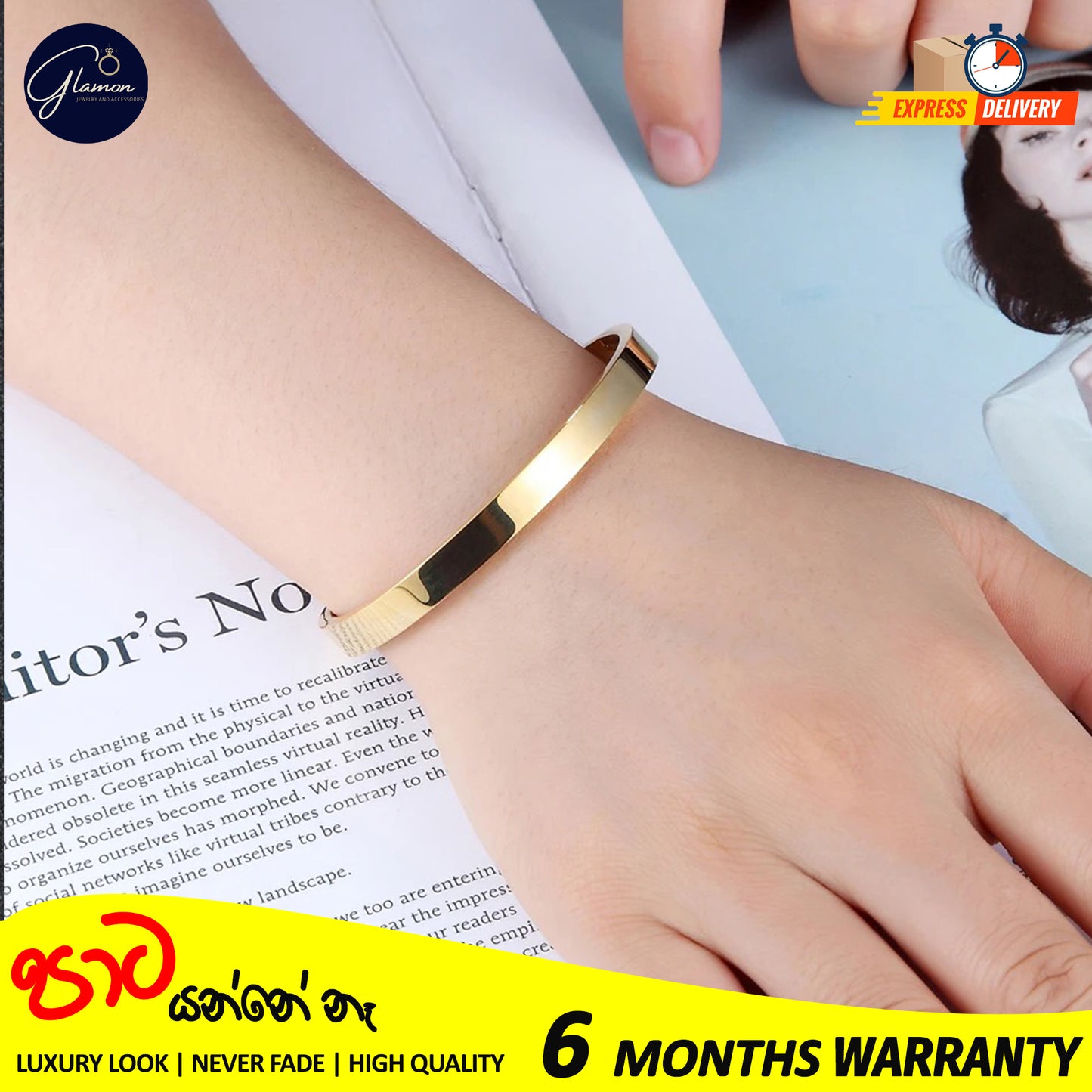 High Polished Plain Gold Bangle For Women Men Stainless Steel