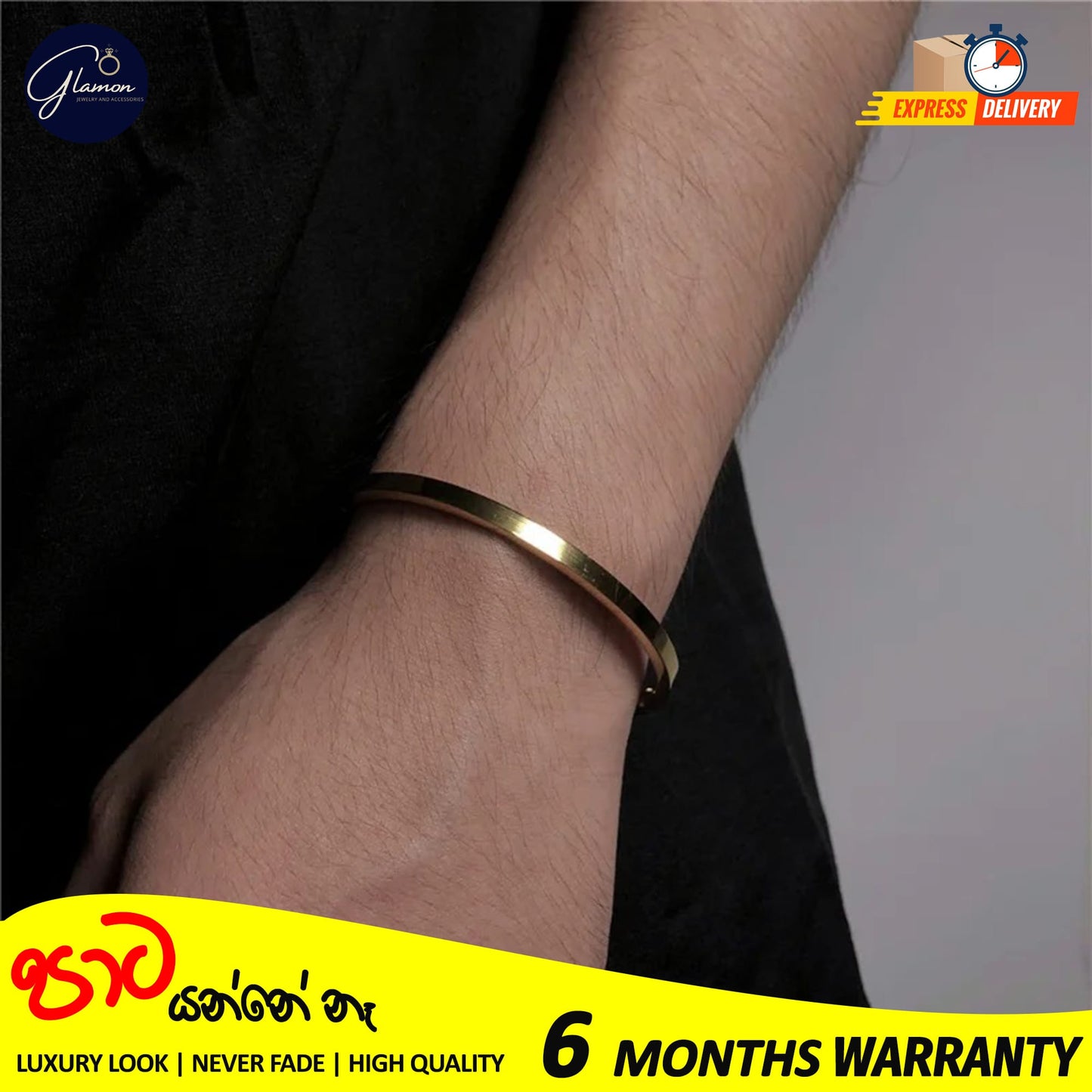 High Polished Plain Gold Bangle For Women Men Stainless Steel