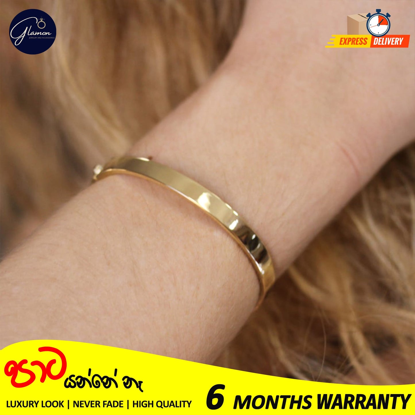 High Polished Plain Gold Bangle For Women Men Stainless Steel