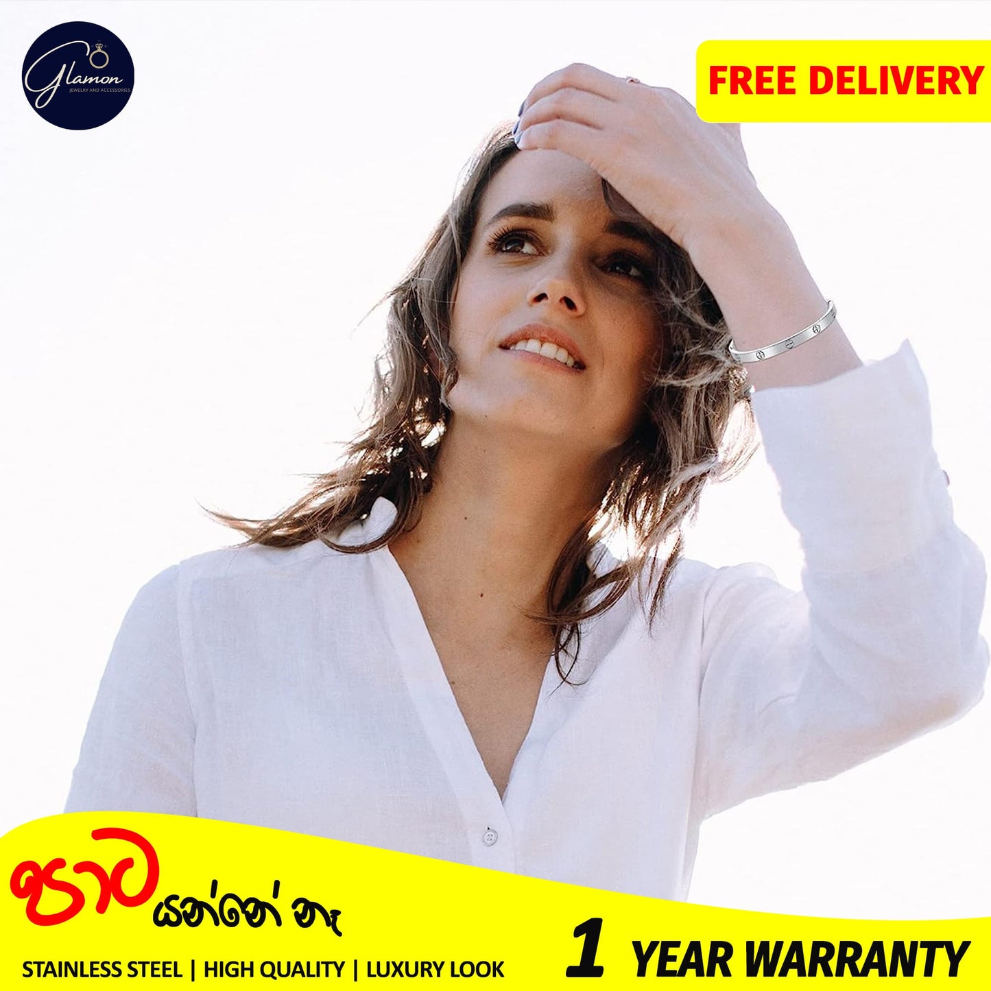 Glamon Cartier Bangle For Women Men Bracelets High Quality 316L Stainless Steel Silver Bracelet For Girls Luxury Jewellery