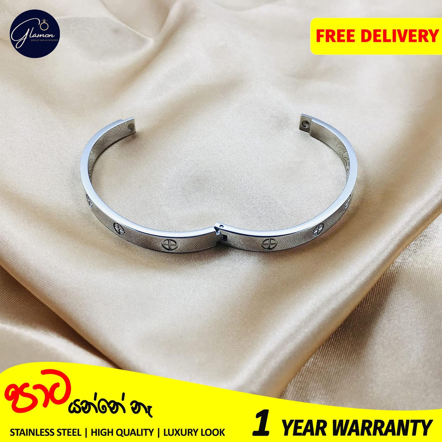 Glamon Cartier Bangle For Women Men Bracelets High Quality 316L Stainless Steel Silver Bracelet For Girls Luxury Jewellery