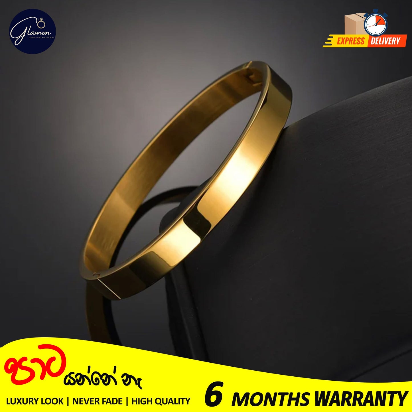 High Polished Plain Gold Bangle For Women Men Stainless Steel