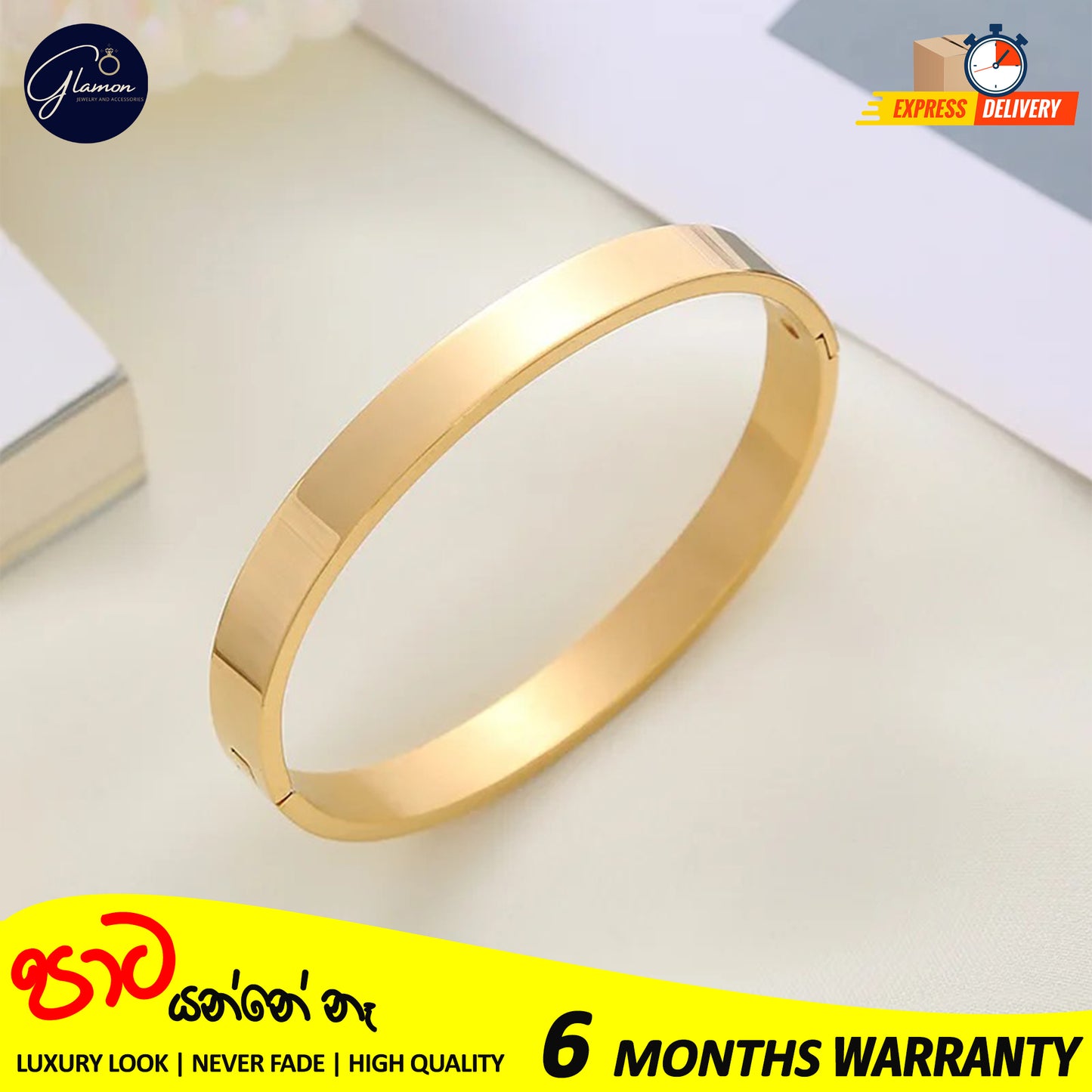High Polished Plain Gold Bangle For Women Men Stainless Steel
