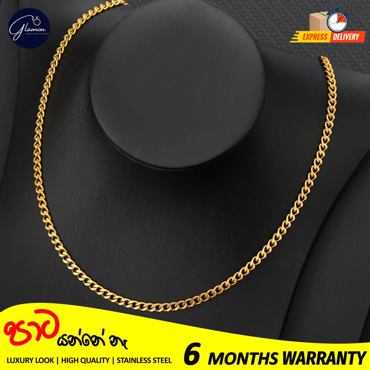3mm Stainless Steel High Quality Gold Color Cuban Link Chain Necklace For Men Women Waterproof Boys Chain