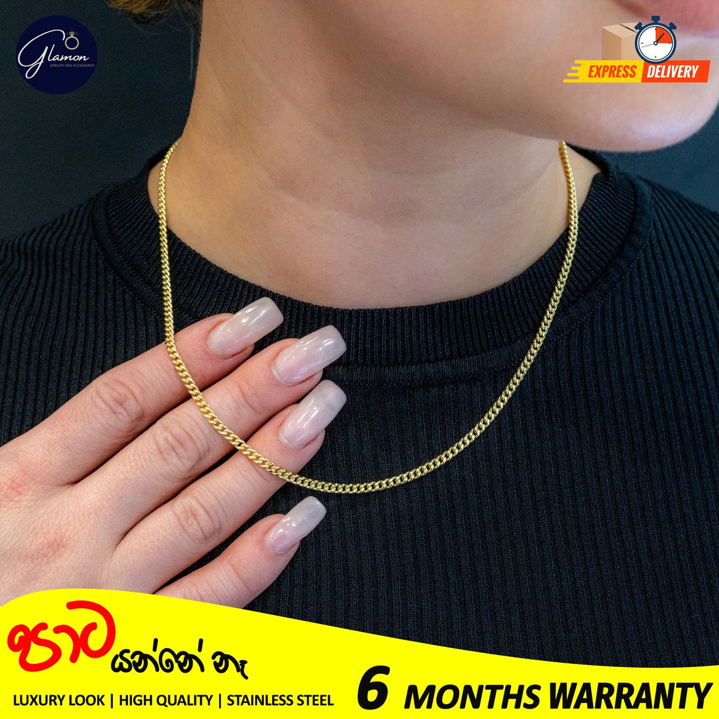 3mm Stainless Steel High Quality Gold Color Cuban Link Chain Necklace For Men Women Waterproof Boys Chain