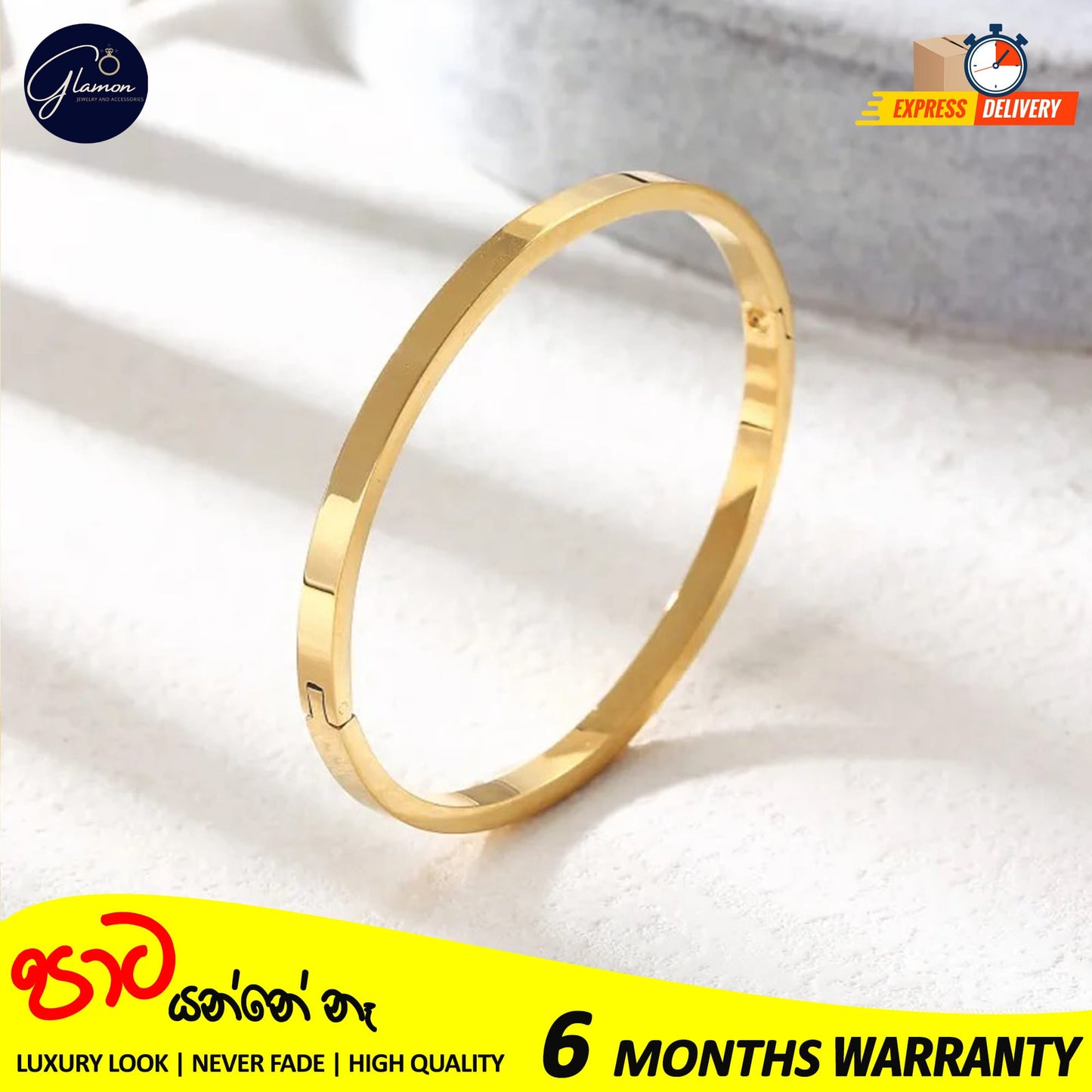 High Polished Plain Gold Bangle For Women Men Stainless Steel