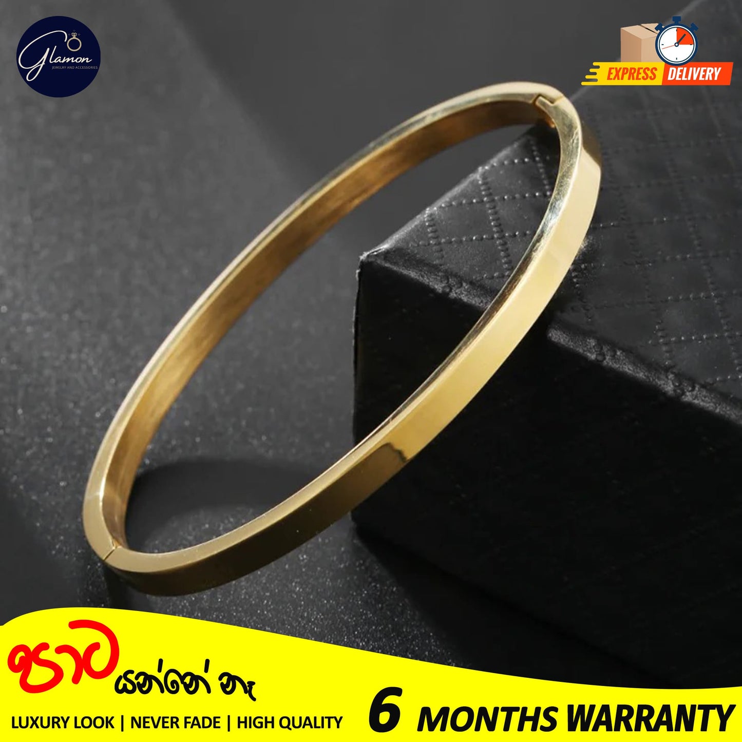 High Polished Plain Gold Bangle For Women Men Stainless Steel