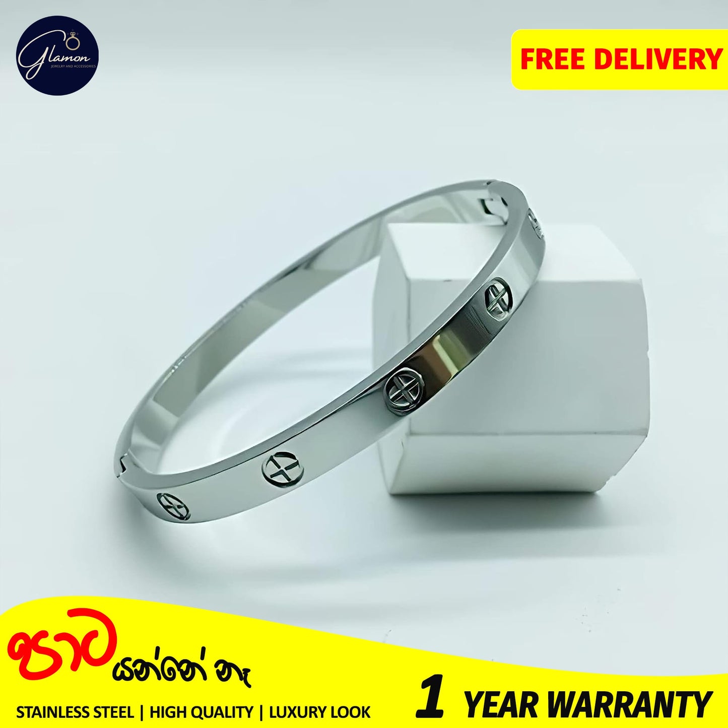 Glamon Cartier Bangle For Women Men Bracelets High Quality 316L Stainless Steel Silver Bracelet For Girls Luxury Jewellery