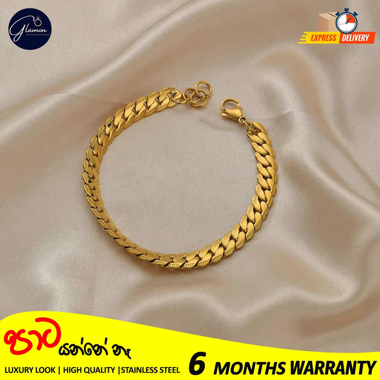Full Sideways Stamped Stainless Steel Gold Plated Bracelet For Men High Quality