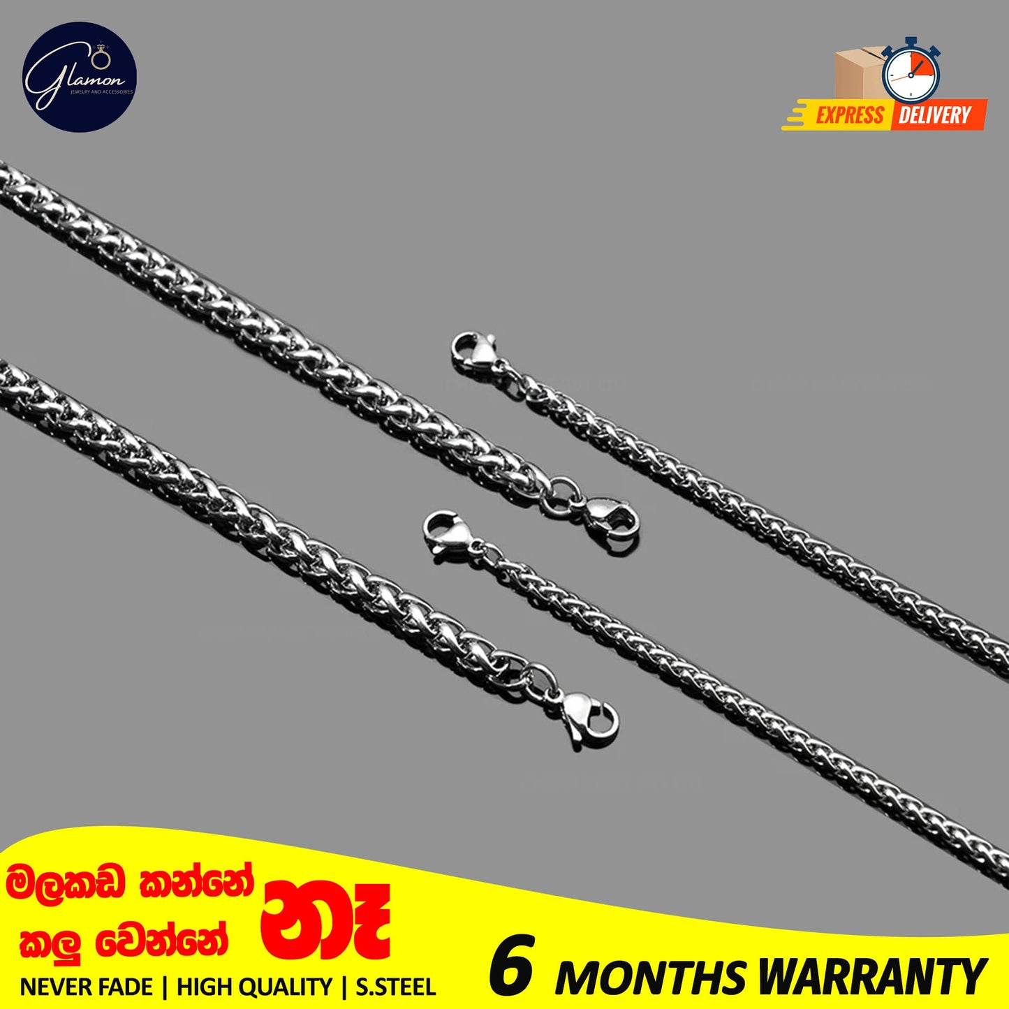 Glamon High Quality Stainless Steel 925 Silver Color Wheat Link Chain Bracelet For Men Never Fade Solid Mens Bracelet Fashion jewellery Breslet For Men