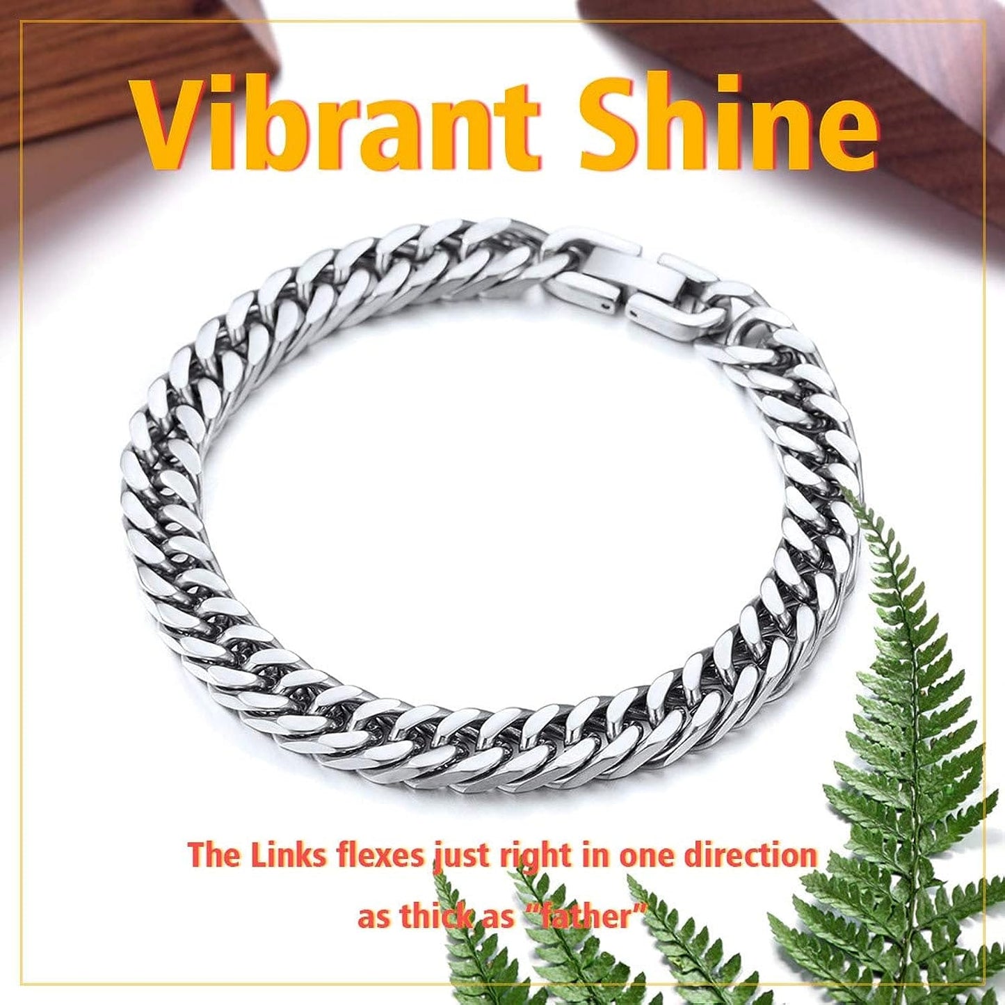 Glamon 8mm High quality Never Fade Waterproof Bracelet For Men